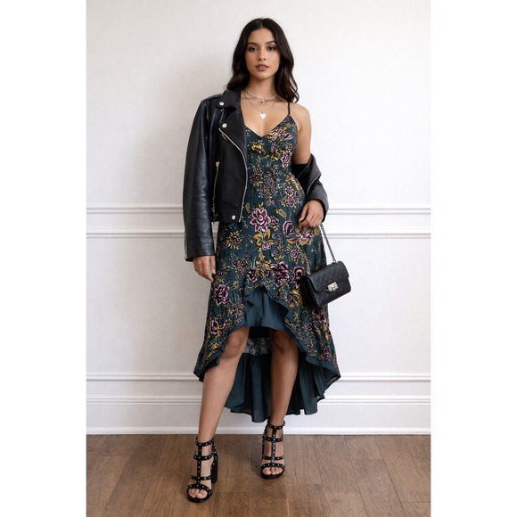 Betsey Johnson Dresses & Skirts - Betsey Johnson NWT Velvet Floral Burnout High-Low Dress Size 14 Prom Wedding